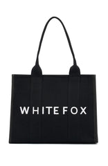 White Fox Mini Tote Bag Black