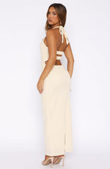 Counting On It Halter Maxi Dress Cream