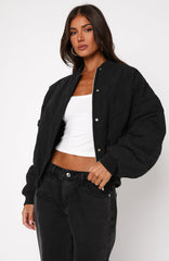 Soft Love Bomber Jacket Black