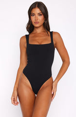 Let's Just Go Back Bodysuit Black