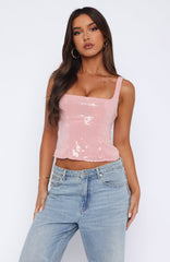 Can't Explain It Sequin Bustier Pink