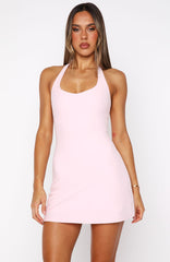 Hyper Halter Mini Dress Ballet Pink