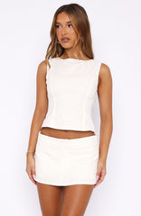 Late Night Calls Top White