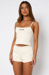 Love Matters Pyjama Shorts Cream