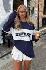 Need You More Long Sleeve Oversized Tee Navy