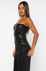 Paint The Sky Strapless Bustier Black