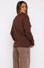 What The Heart Wants Long Sleeve Tee Chocolate