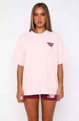 11th Street City Girl At Heart Oversized Tee Strawberry Whip