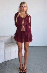 Your Status Mini Skort Burgundy