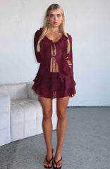 Your Status Mini Skort Burgundy