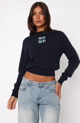 Designer Girl Knit Sweater Navy