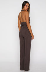 I Don't Compete Straight Leg Pants Chocolate