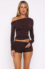 Tempted Heart Embellished Top Chocolate