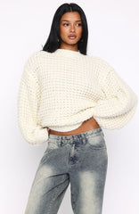 Pure Comfort Knit Sweater Cream