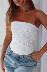 Martini Hour Strapless Bustier Cream