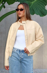Tell Me Nothing PU Jacket Blonde