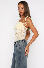 Pretty Savage Lace Bodysuit Lemon