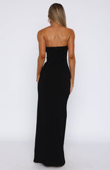 Deep In My Heart Strapless Maxi Dress Black