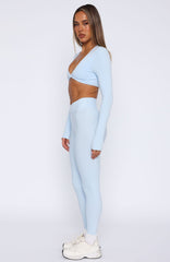 Ready Set Go Cross Front Leggings Baby Blue