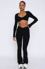 Revival High Waisted Flare Leggings Black