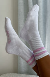 Grounded Socks White/Pink