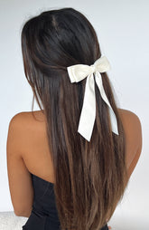 Sweet Serenity Bow Hair Clip Cream