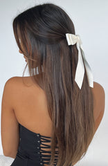 Sweet Serenity Bow Hair Clip Cream