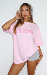 Gave You My Time Oversized Tee Pink