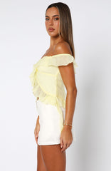 Love The View Off Shoulder Top Lemon