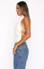 Time Passes Halter Top Pearl