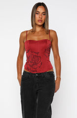 Miss You Always Bustier Ruby Red