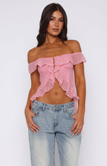 Love The View Off Shoulder Top Candy
