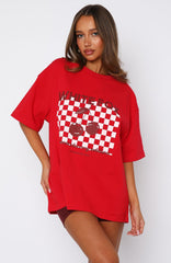 Sweet Cherry Edition Oversized Tee Red