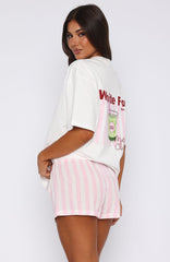 Echoes Of You Pyjama Shorts Pink/White