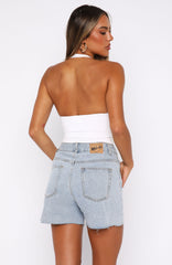 Keep It Brief Denim Shorts Light Blue