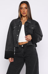 Charlotte Denim Jacket Black Acid