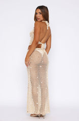 Dance With You Crochet Maxi Skirt Sand