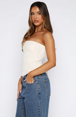 In The Mirror Strapless Bustier Cream