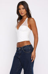 From The Skies Halter Top Off White