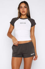 Social Season Baby Tee Charcoal