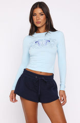 Chasing Butterflies Long Sleeve Baby Tee Baby Blue