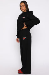 Club 14 Cassie Wide Leg Sweatpants Black
