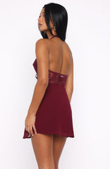 Diamonds Are Forever Mini Dress Burgundy