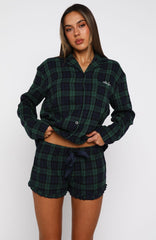 That Time Of Year Long Sleeve Pyjama Top Green/Navy