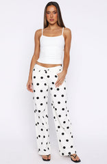 Bring The Style Low Rise Wide Leg Jeans Polka Dot