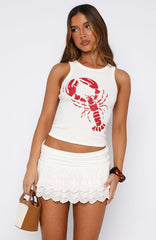 Papaya Dreams Mini Skort White
