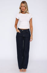 Bethany Mid Rise Straight Leg Jeans Indigo