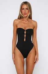Top Of The Game Strapless Bodysuit Black