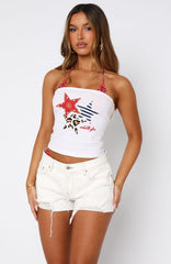 Stars In The Sky Strapless Top White