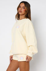 Keep Blooming Oversized Sweater Lemon